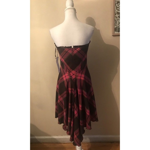 NWT $445 DVF DIANE VON FURSTENBERG Asia Plaid Dress W/ Tail-Wool Blend-8 /Medium